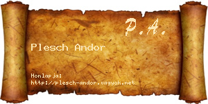 Plesch Andor névjegykártya